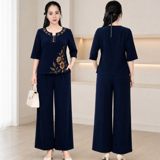 Sét đồ bộ trung niên chất vải cát lụa cao cấp – thanh lịch mát mẻ sang trọng mã 154