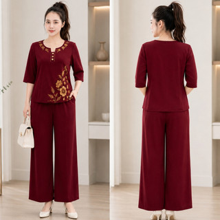 Sét đồ bộ trung niên chất vải cát lụa cao cấp – thanh lịch mát mẻ sang trọng mã 154