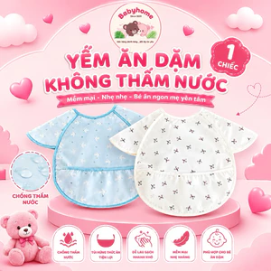 Áo yếm ăn dặm BLW cao cấp [Chống thấm nước, có máng chứa thức ăn rơi] babyhome