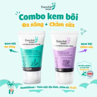 Combo Kem bôi đa năng & Kem chàm sữa BambiiMom 30g – Chăm sóc da khô, chàm sữa, hăm tã, mẩn ngứa