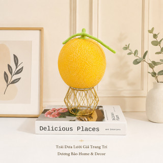 Trái Dưa Lưới Giả Cao Cấp Trang Trí | Trái Cây Giả Nhựa Foam Giống Thật Decor Quán Cà Phê Khách Sạn