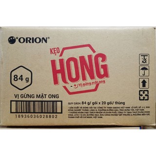 Sỉ 1Thùng (20 Gói)Kẹo Họng ORION, Vị Quất, Gừng & Bạc Hà (Thùng 20 gói × 84g)