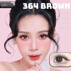 Lens mắt FC-364 Brown màu nâu đen tự nhiên, có viền, size lớn - thương hiệu LUNA EYES