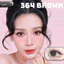 Lens mắt FC-364 Brown màu nâu đen tự nhiên, có viền, size lớn - thương hiệu LUNA EYES