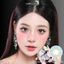 Lens mắt 309 Blue màu xanh mix nhũ vàng, không viền, size nhỏ - thương hiệu LUNA EYES