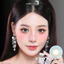 Lens mắt 309 Blue màu xanh mix nhũ vàng, không viền, size nhỏ - thương hiệu LUNA EYES