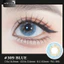 Lens mắt 309 Blue màu xanh mix nhũ vàng, không viền, size nhỏ - thương hiệu LUNA EYES