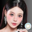 Lens mắt 309 Blue màu xanh mix nhũ vàng, không viền, size nhỏ - thương hiệu LUNA EYES