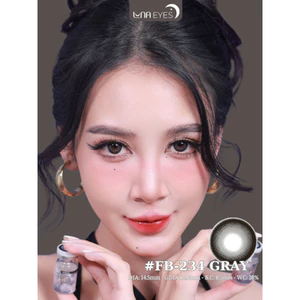 Lens mắt FB-234 Gray màu xám viền nâu tự nhiên, size lớn - thương hiệu LUNA EYES