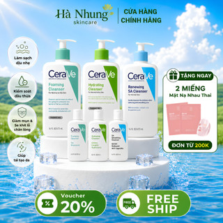 Sữa Rửa Mặt CeraVe Foaming Cleanser 236ml - 473mlChính Hãng Cho Da Dầu, Da Khô, Mụn Nhạy Cảm