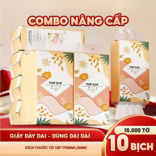 Khăn giấy cao cấp treo tường TopGia Tiểu hạ 10 bịch, Giấy vệ sinh treo tường 4 lớp an toànn toàn