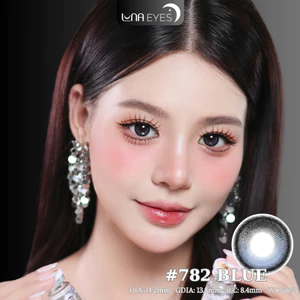 Lens mắt 782 Blue màu xanh filter có viền tự nhiên, size vừa - thương hiệu LUNA EYES