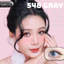 Lens mắt 548 Gray màu xám vân tia ánh vàng không viền tự nhiên, size nhỏ - LUNA EYES brand