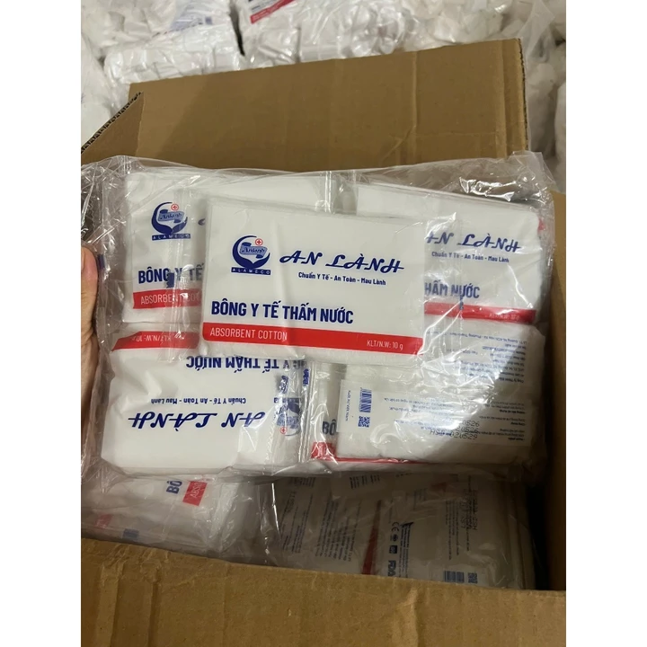 (Sỉ ) Bông Y Tế Thấm Nước AN LÀNH - Bông Y Tế Đã Tiệt Trùng 10Gram/Gói