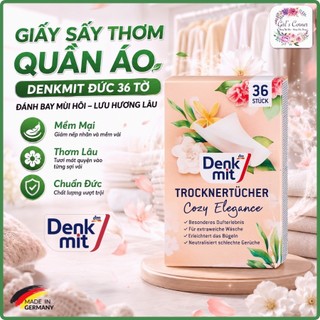 Giấy thơm quần áo Denkmit Cosy Elegance dùng cho máy giặt, tủ quần áo, hộp 36 tờ túi thơm quần áo luôn thơm như mới