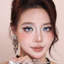 Lens mắt E610 Blue màu xanh filter giọt nước nổi bật, size nhỏ - thương hiệu LUNA EYES