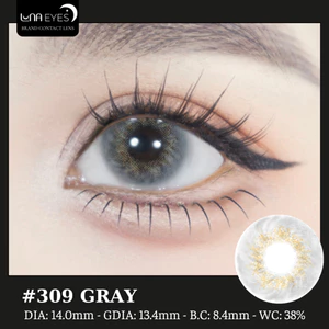 Lens mắt 309 Gray màu xám vân nhũ nổi bật, size nhỏ - thương hiệu LUNA EYES
