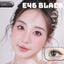 Lens mắt E46 Black màu đen mix nâu chấm sáng tự nhiên, size vừa, thương hiệu LUNA EYES