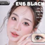 Lens mắt E46 Black màu đen mix nâu chấm sáng tự nhiên, size vừa, thương hiệu LUNA EYES
