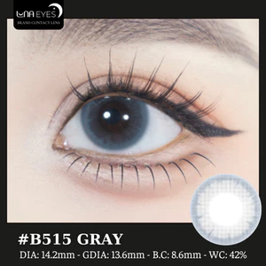 Lens mắt B515 Gray màu xám xanh trong trẻo tự nhiên, size nhỏ - thương hiệu LUNA EYES