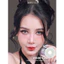 Lens mắt 840 Gray màu xám vân tia mắt mèo không viền nổi bật, size vừa - brand LUNA EYES