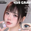 Lens mắt FD-439 GRAY màu xám kim cương viền đen nổi bật, không viền, size vừa by LUNA EYES