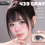 Lens mắt FD-439 GRAY màu xám kim cương viền đen nổi bật, không viền, size vừa by LUNA EYES