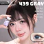 Lens mắt FD-439 GRAY màu xám kim cương viền đen nổi bật, không viền, size vừa by LUNA EYES