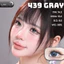 Lens mắt FD-439 GRAY màu xám kim cương viền đen nổi bật, không viền, size vừa by LUNA EYES