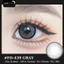 Lens mắt FD-439 GRAY màu xám kim cương viền đen nổi bật, không viền, size vừa by LUNA EYES