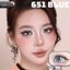 Lens mắt 651 Blue màu xanh vàng nổi bật, viền omber, size nhỏ - thương hiệu LUNA EYES