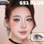 Lens mắt 651 Blue màu xanh vàng nổi bật, viền omber, size nhỏ - thương hiệu LUNA EYES