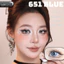 Lens mắt 651 Blue màu xanh vàng nổi bật, viền omber, size nhỏ - thương hiệu LUNA EYES