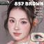Lens mắt 857 Brown màu nâu filter đối xứng bo viền long lanh, size lớn, thương hiệu LUNA EYES
