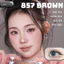 Lens mắt 857 Brown màu nâu filter đối xứng bo viền long lanh, size lớn, thương hiệu LUNA EYES