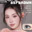 Lens mắt 857 Brown màu nâu filter đối xứng bo viền long lanh, size lớn, thương hiệu LUNA EYES