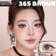 Lens mắt FC-365 Brown màu nâu hồng tự nhiên, viền to, size lớn - brand LUNA EYES