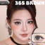 Lens mắt FC-365 Brown màu nâu hồng tự nhiên, viền to, size lớn - brand LUNA EYES