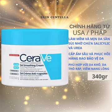 Kem Dưỡng Cerave SA Smoothing Cream 10% Urea - Dưỡng Ẩm Sâu, Hết Viêm Nang Lông, Mịn Da Sần Sùi, Khô