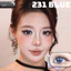 Lens mắt FB-231 Brown màu nâu trơn mắt mèo, viền to, size lớn - thương hiệu LUNA EYES