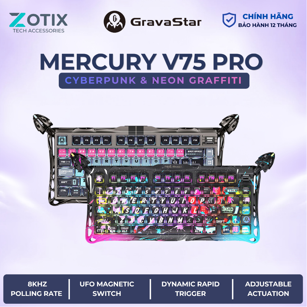 Bàn phím cơ Gravastar Mercury V75 Pro Rapid Trigger 8000hz | BigBuy360 - bigbuy360.vn