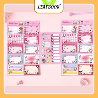 LEAFBOOK Set 20 Nhãn Dán Tên Học Sinh Kèm Sticker Trang Trí Dễ Thương – Shin, Chiikawa, Hello Kitty, Miffy