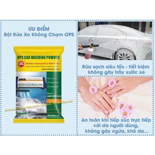 Bột Rửa Xe Không Chạm OPS - ComBo 10 Gói 500Gram Tạo Bọt Tuyết Rửa Ô Tô Xe Máy Siêu Tiết Kiệm Siêu Sạch Bóc Tách Vết Bẩn