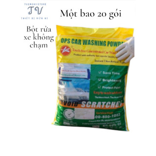 Bột Rửa Xe Bọt Tuyết Không Chạm OPS Chính Hãng - Bao Lớn 20 Gói 500g Tẩy Siêu Sạch Bùn Đất Không Ố Mâm An Toàn Sơn Xe