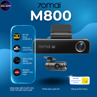 Camera hành trình 70mai 4K M800 với bộ nhớ eMMC tích hợp, cảm biến Sony STARVIS 2, thiết kế nhỏ gọn