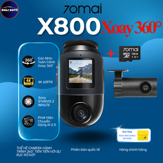 Camera 70mai 4K Omni X800 4K với HDR, cảm biến ảnh Sony Starvis 2 ,xem Online với bộ Kit 4G Up04