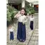 Quần áo đi học bé gái 18-45kg HUMY NGO_Áo sơ mi trắng cổ sen cotton mềm mát & quần dài baggy cạp chun co dãn