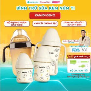 Bình Trữ Sữa Kamidi GEN 2 Chất Liệu Silicon/PPSU Dung Tích 150ml/210ml/250ml/300ml