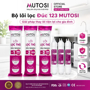 Bộ Lõi Lọc Đúc 123 Mutosi Chính Hãng Dễ Thay Thế Cho Máy Lọc Nước Mutosi