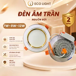 Đèn Led Âm Trần 7W, 9W, 12W【NGUỒN RỜI】Phi 90,Phi 110 Led Âm Trần, Đèn Downlight Âm Trần Thạch Cao